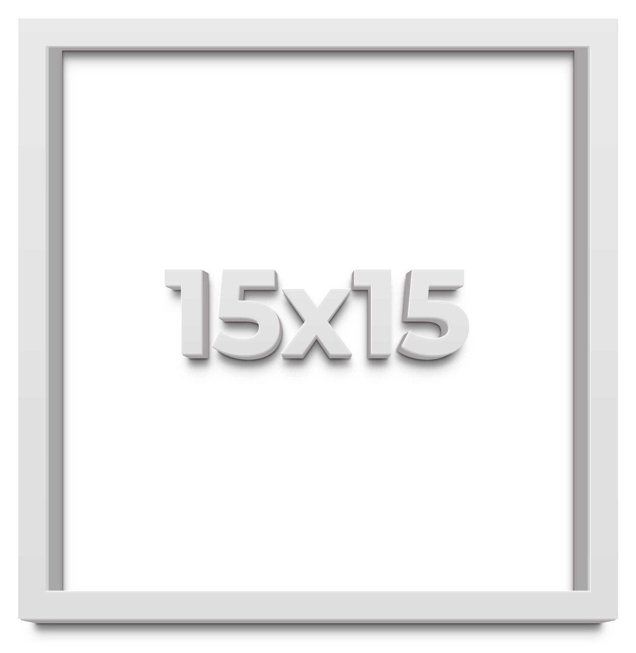 Square Shadow Box 1" Depth White Picture Frame - UV Acrylic, Backing, Hanging Hardware